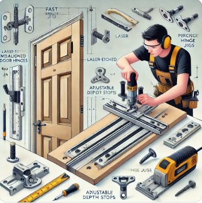 Fast Hinge Australia’s precision door hinge jig in use with router, ensuring perfect hinge alignment for cabinets and doors. Reduce errors by 80%.